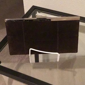 Banana Republic chocolate leather clutch